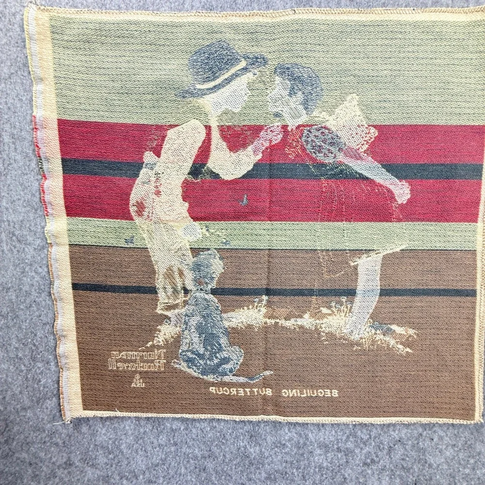 Vintage‎ Norman Rockwell Tapestry Panels Set of 3 for PIllows/decor 90's Cotton